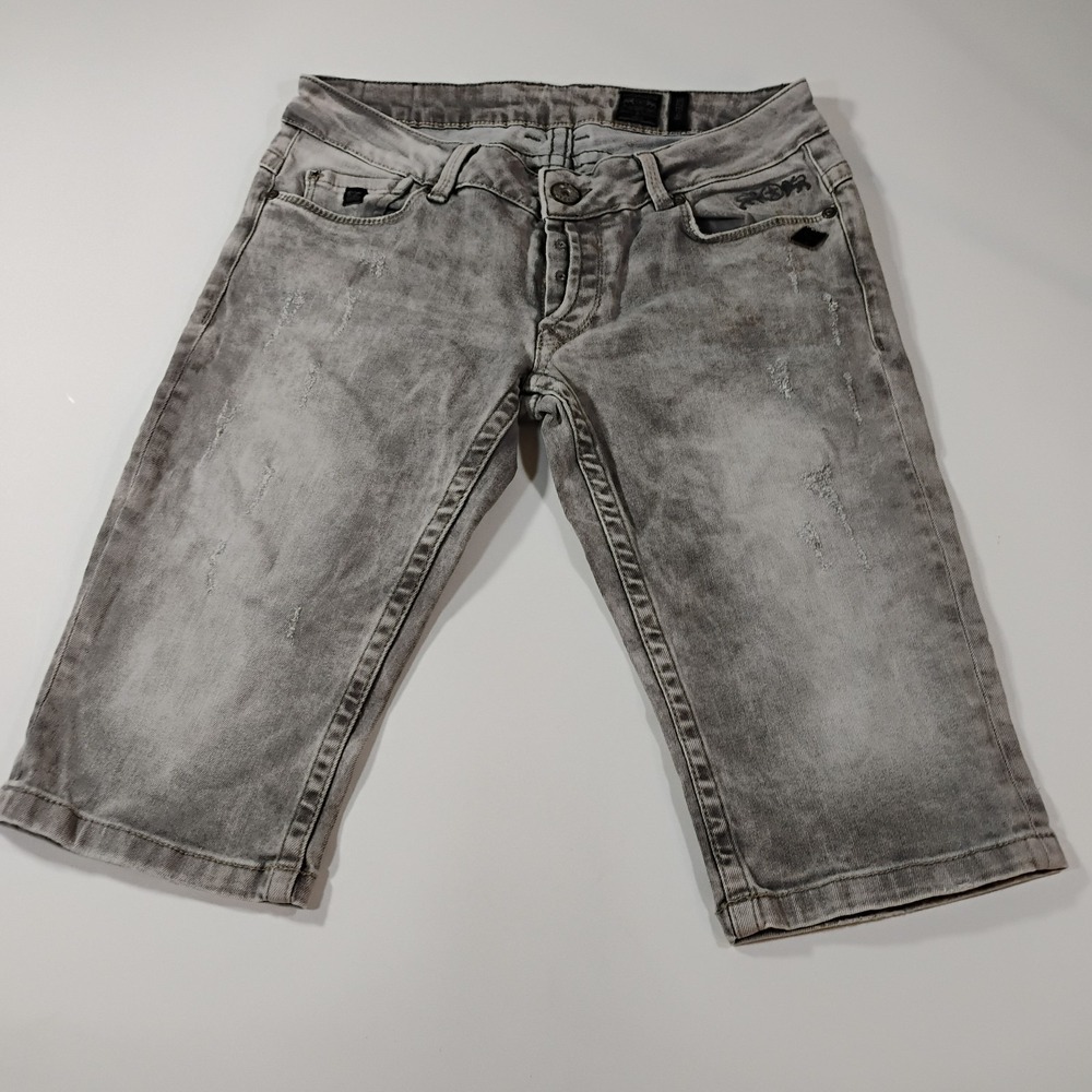 Lost in Paradise Lita Long Short Men's Size 28 Grey Shorts Y2K Factory Distress